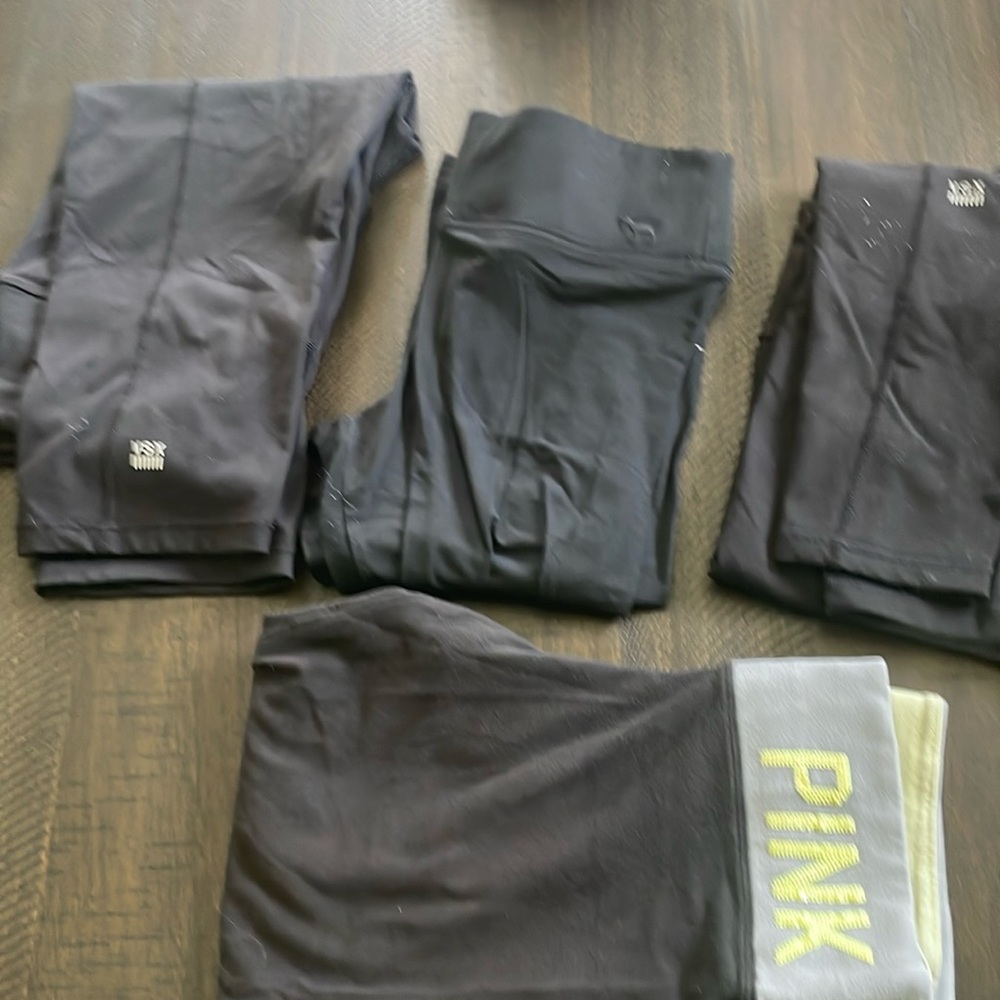 4 pair of Victoria secret crop leggings. 3 pair size small 1 pair mediums